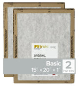 Filtrete FPL06-2PK-24 Flat Panel Air Filter, 20 in L, 15 in W, 2 MERV, For: Air Conditioner, Furnace and HVAC System